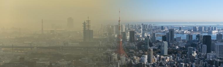 avant après baisse pollution air ville